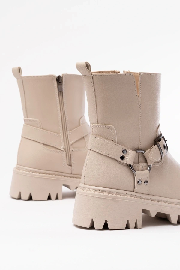 Bidebuvar 868-2015 Bej Fermuarlı Günlük Kadın Bot