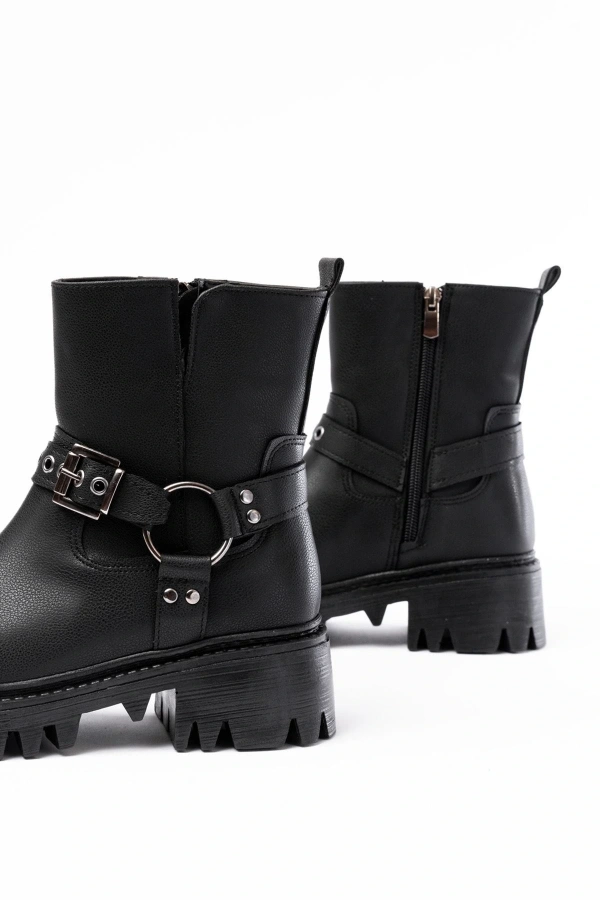 Bidebuvar 868-2015 Siyah Fermuarlı Günlük Kadın Bot