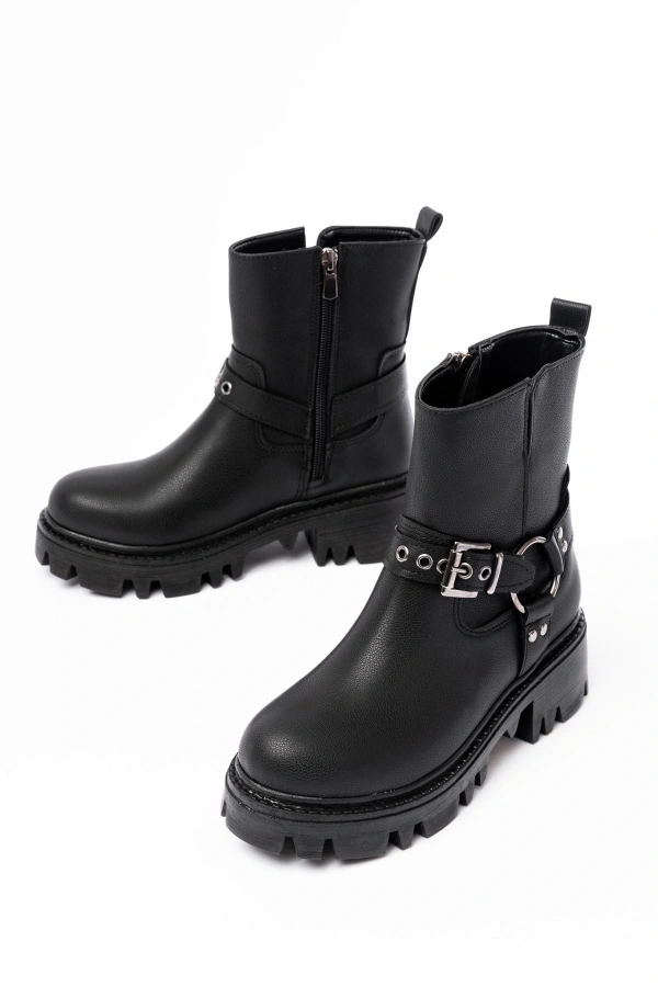 Bidebuvar 868-2015 Siyah Fermuarlı Günlük Kadın Bot