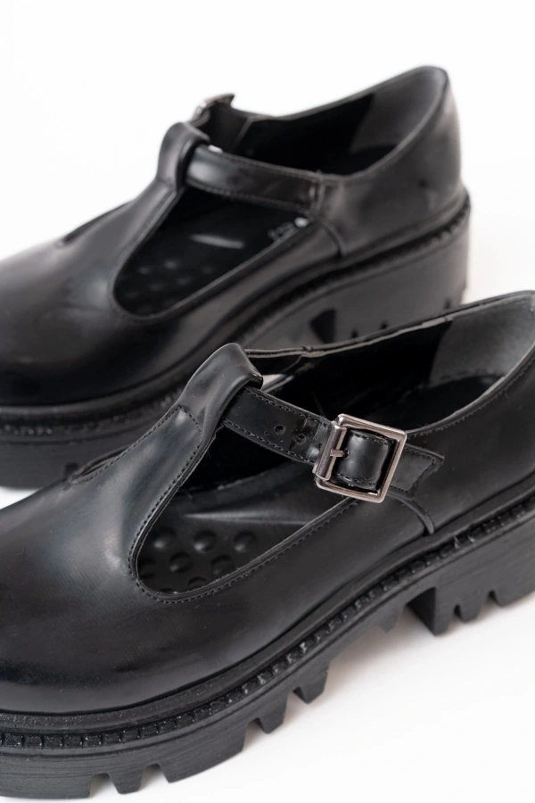 Bidebuvar 868-757 Siyah Rugan Günlük Yüksek Tabanlı Loafer Ayakkabı