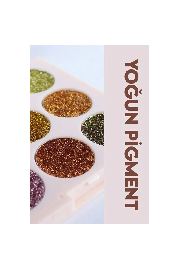 Bidebuvar 9 Renk Glitter Diamond Far Paleti - 2li Set