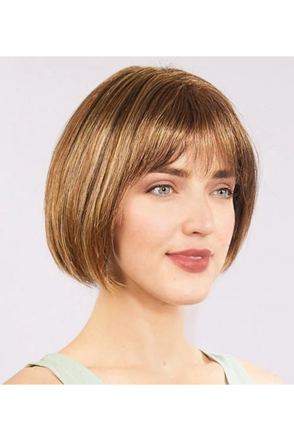 Bidebuvar Açık Kahverengi Küt Parti Peruk