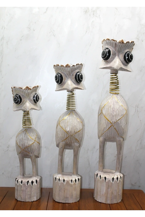 Bidebuvar Ahşap 3lü Deve Kuşu Seti 90 Cm