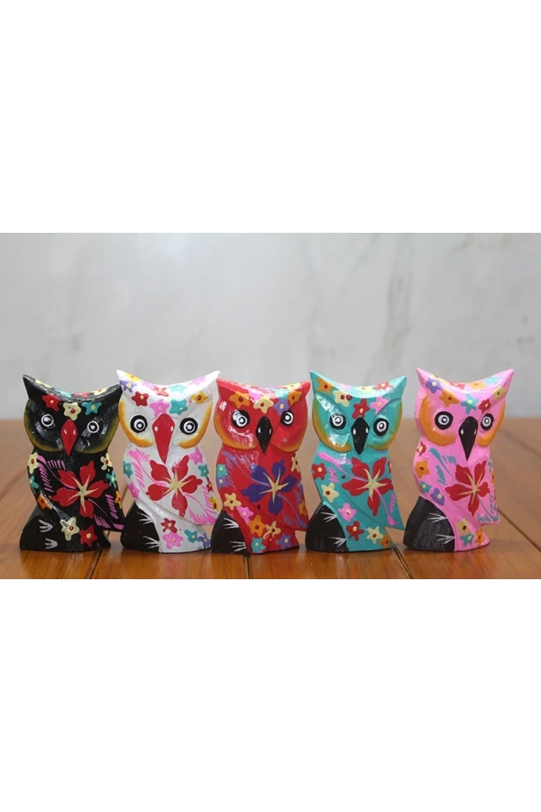 Bidebuvar Ahşap 5li Baykuş Seti Model 1