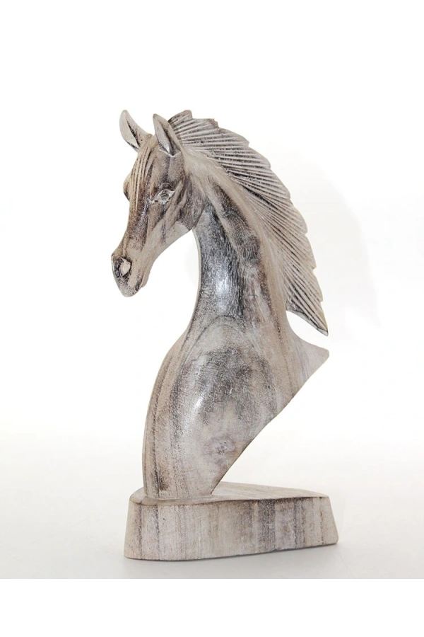 Bidebuvar Ahşap At Büstü 25 cm