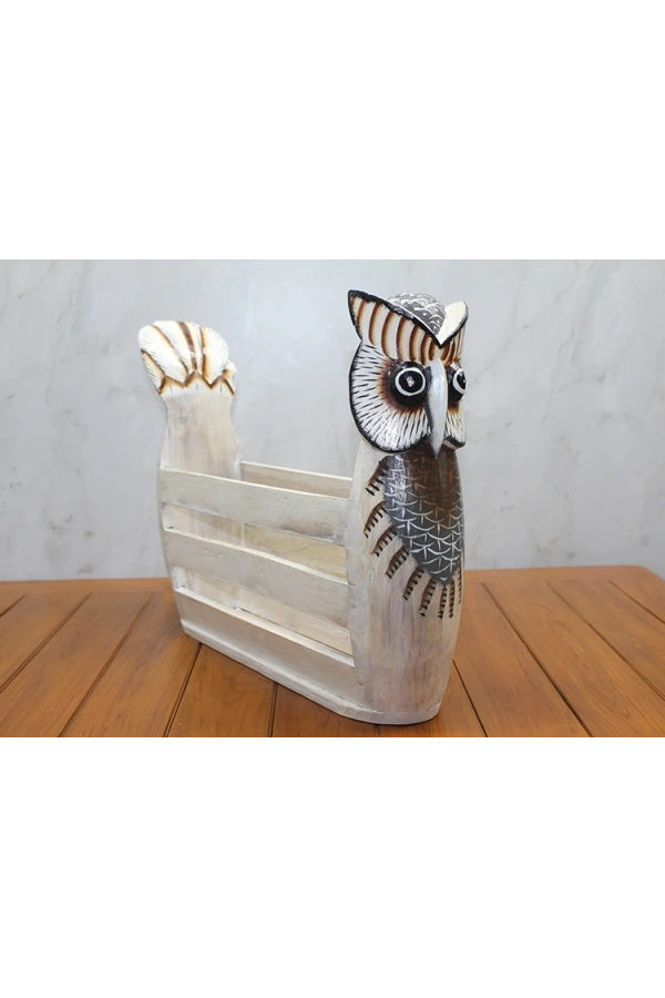 Bidebuvar Ahşap Baykuş Gazetelik