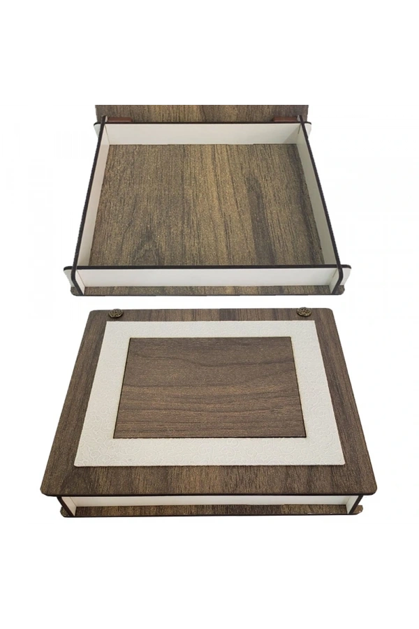 Bidebuvar Ahşap Derili Hediye Kutusu