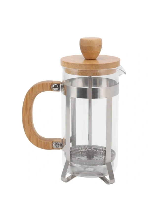 Bidebuvar Ahşap Detaylı 600 ml Cam French Press