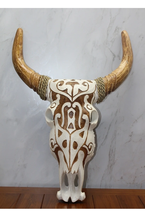 Bidebuvar Ahşap Duvara Asmalı Bufalo Kafası