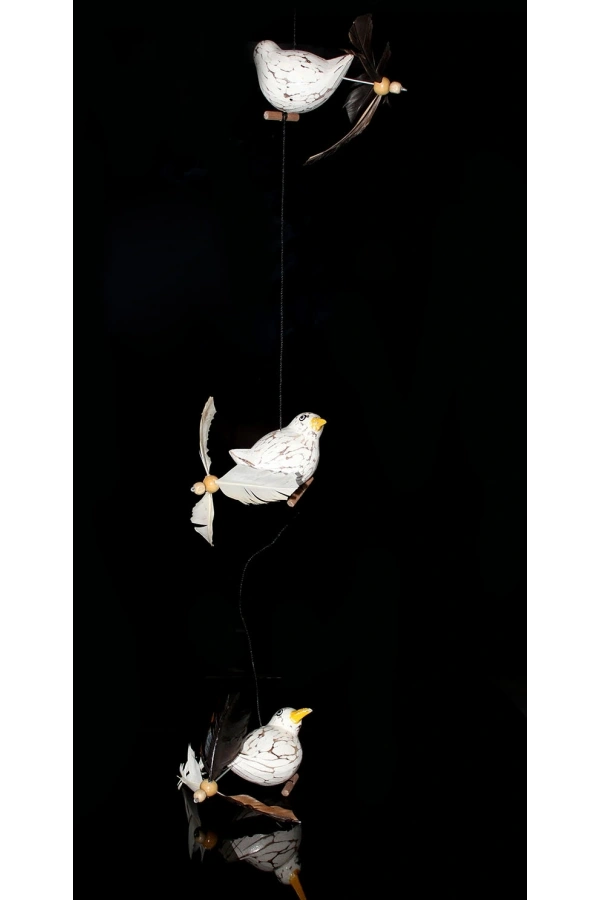 Bidebuvar Ahşap Hayvan Figürlü Rüzgar Çanı Model 1