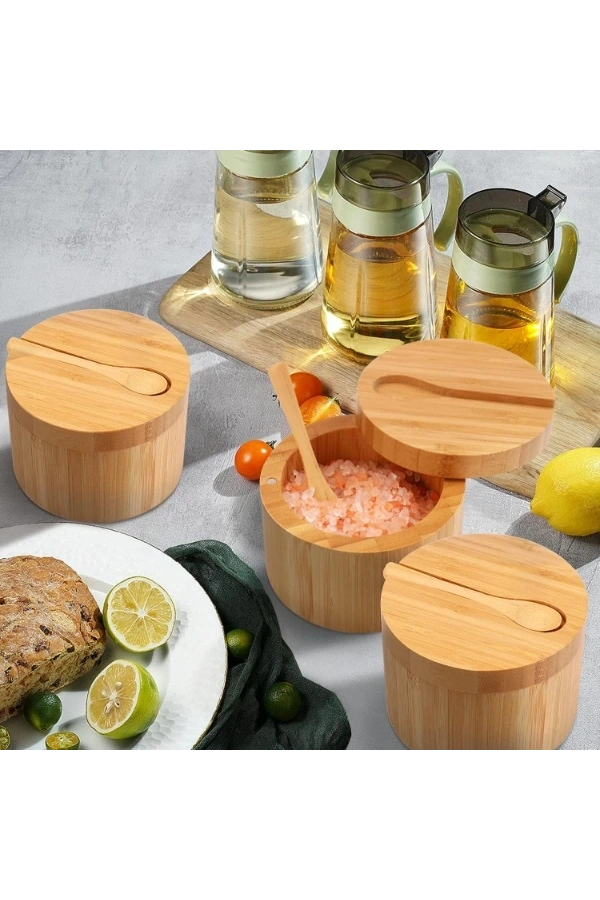 Bidebuvar Ahşap Kaşıklı Baharatlık