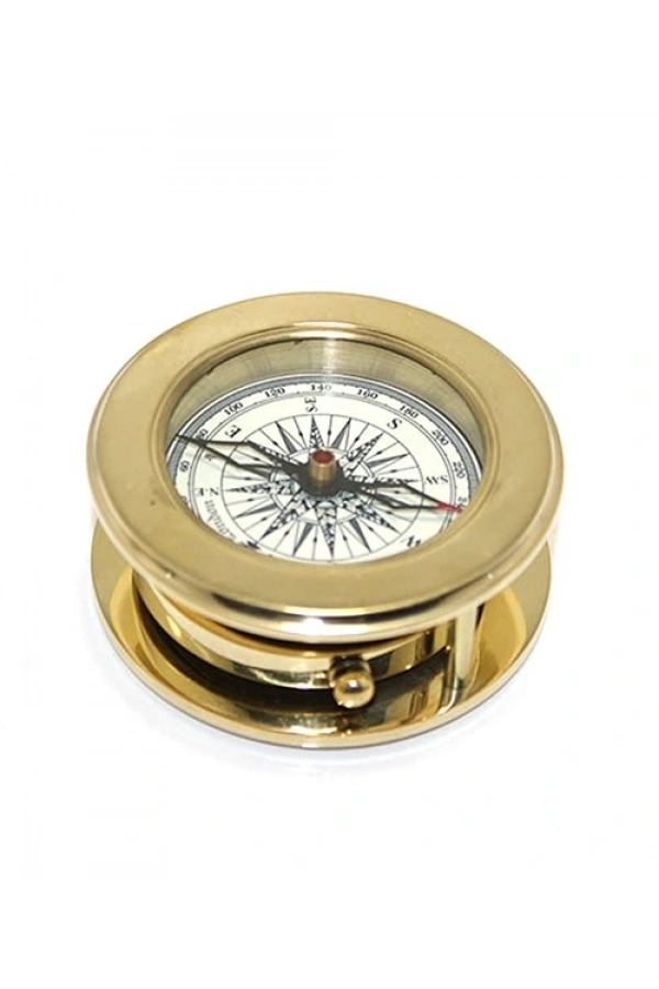 Bidebuvar Ahşap Kutulu Pirinç Mercekli Pusula Model 2