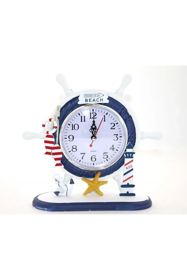 Bidebuvar Ahşap Marin Dümenli Saat Model 3