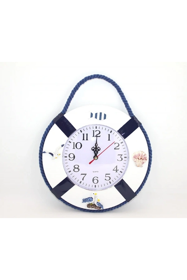 Bidebuvar Ahşap Marin Duvara Asmalı Saat