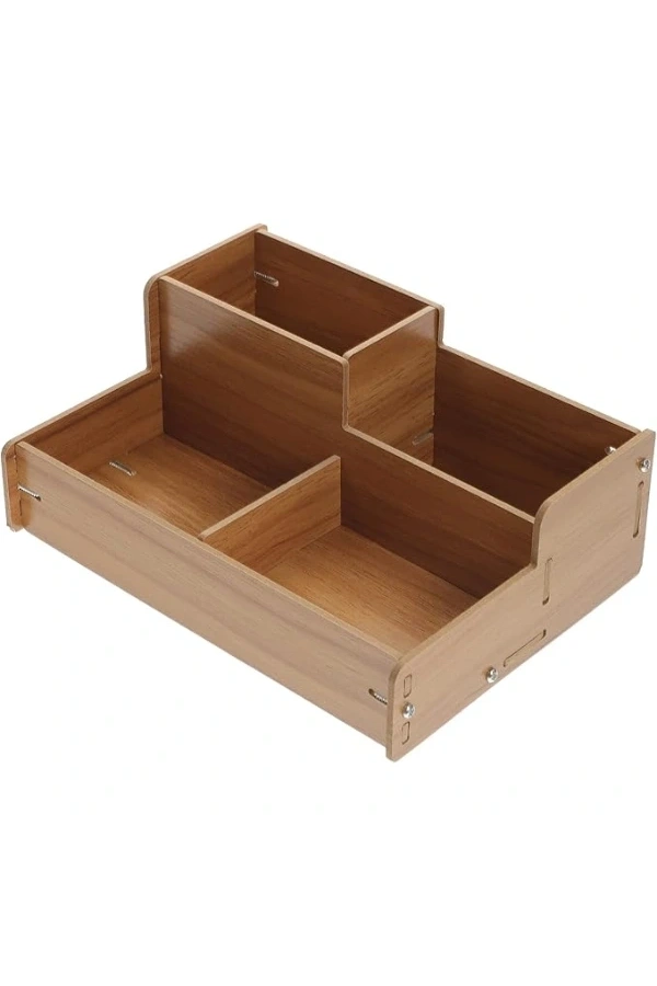Bidebuvar Ahşap Masa Üstü Düzenleyici Kutu