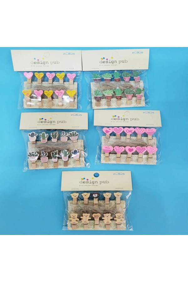 Bidebuvar Ahşap Notluk İpli Mandal