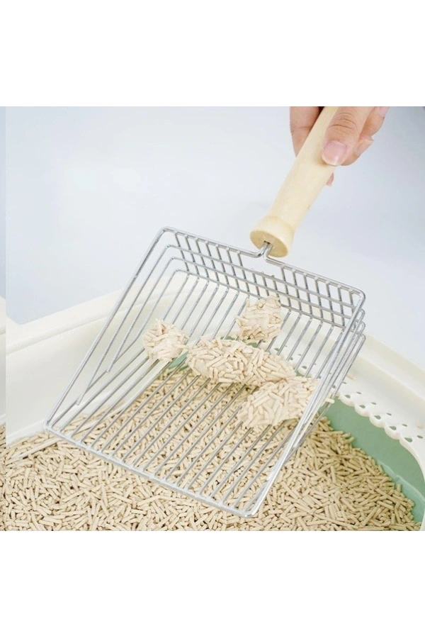 Bidebuvar Ahşap Saplı Metal Kum Temizleme Küreği