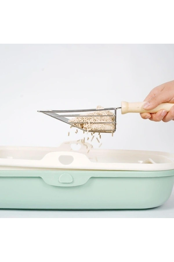 Bidebuvar Ahşap Saplı Metal Kum Temizleme Küreği