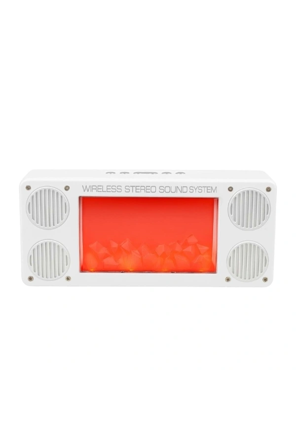 Bidebuvar Alev Şömine Efektli Bluetooth Hoparlör Beyaz