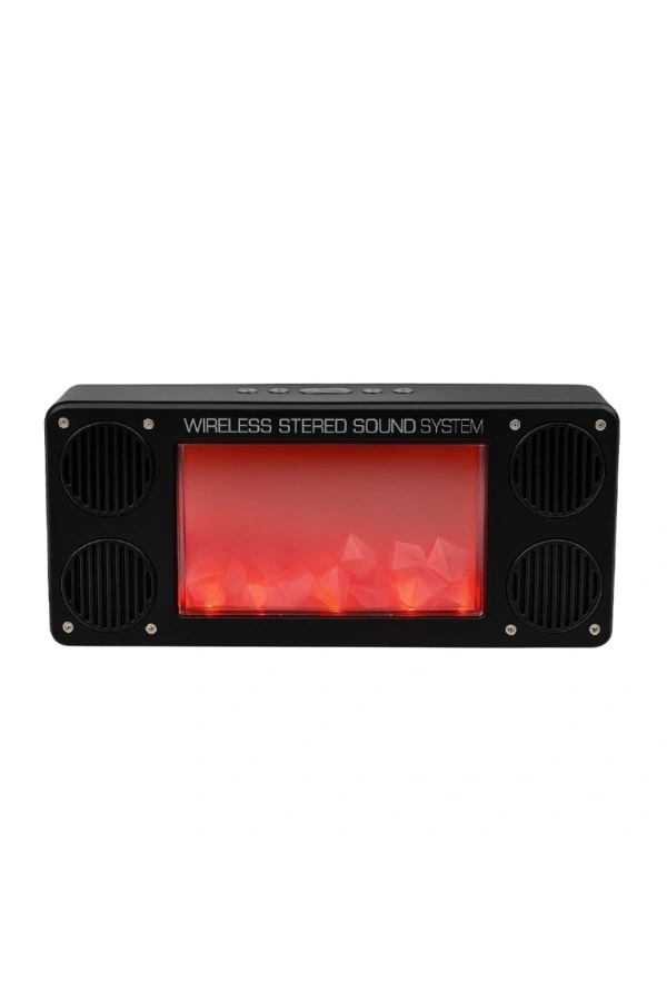 Bidebuvar Alev Şömine Efektli Bluetooth Hoparlör Siyah