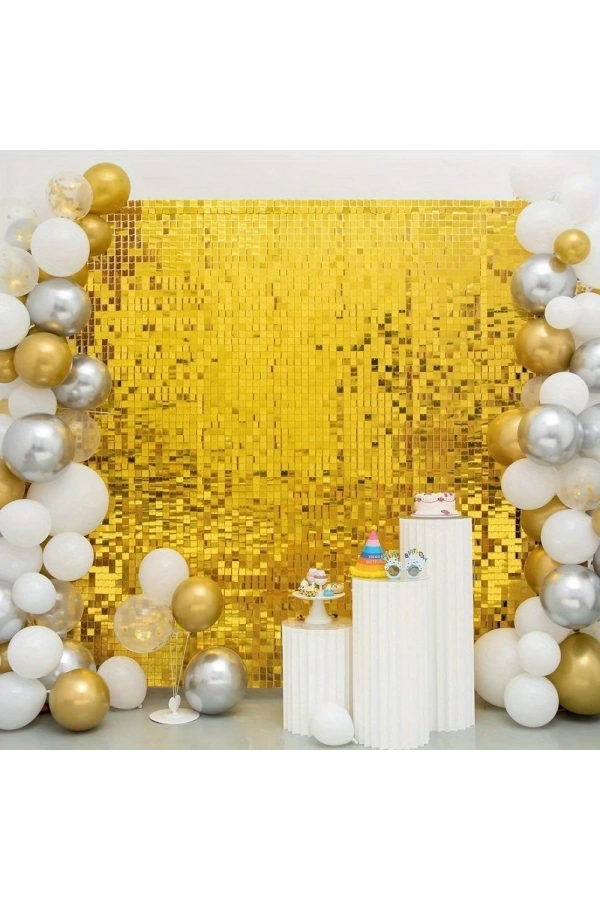 Bidebuvar Altın Gold Renk Fon Perde Dekor