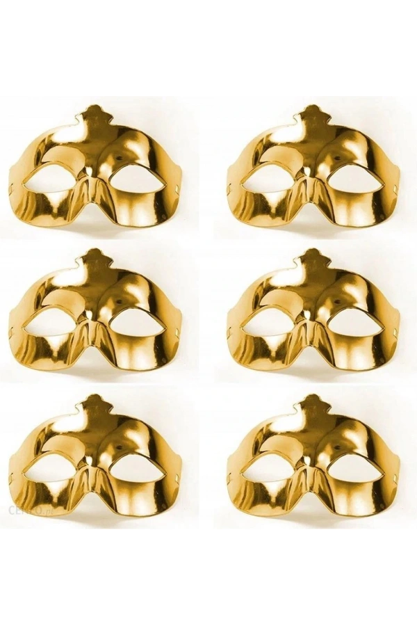 Bidebuvar Altın Metalize Renk Düz Balo Parti Maskesi