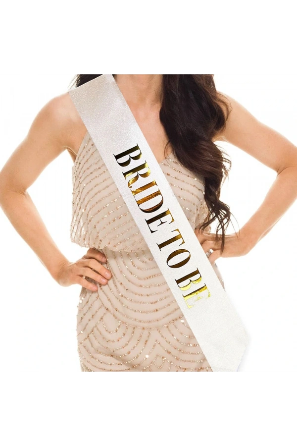 Bidebuvar Altın Yazılı Bride To Be Simli Kuşak Kemer