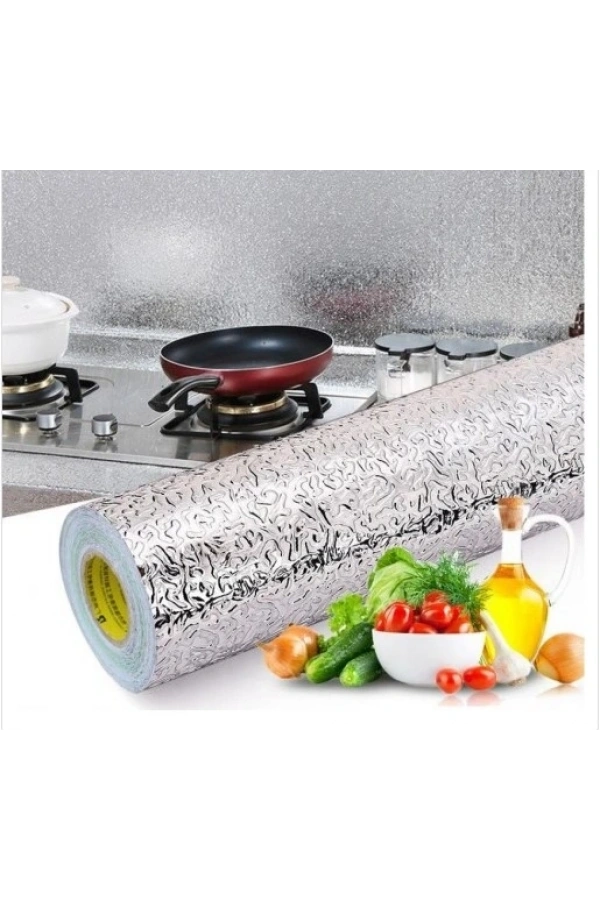 Bidebuvar Alüminyum Folyo Yapışkanlı Mutfak Koruyucu Folyo 2 Metre