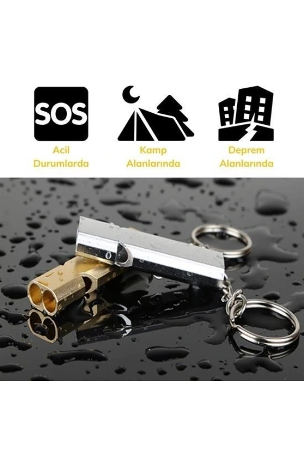 Bidebuvar Alüminyum SOS Düdük Anahtarlık