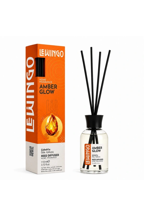 Bidebuvar Amber Glow Bambu Çubuklu Oda Kokusu - 110 ml - Cam Şişe 