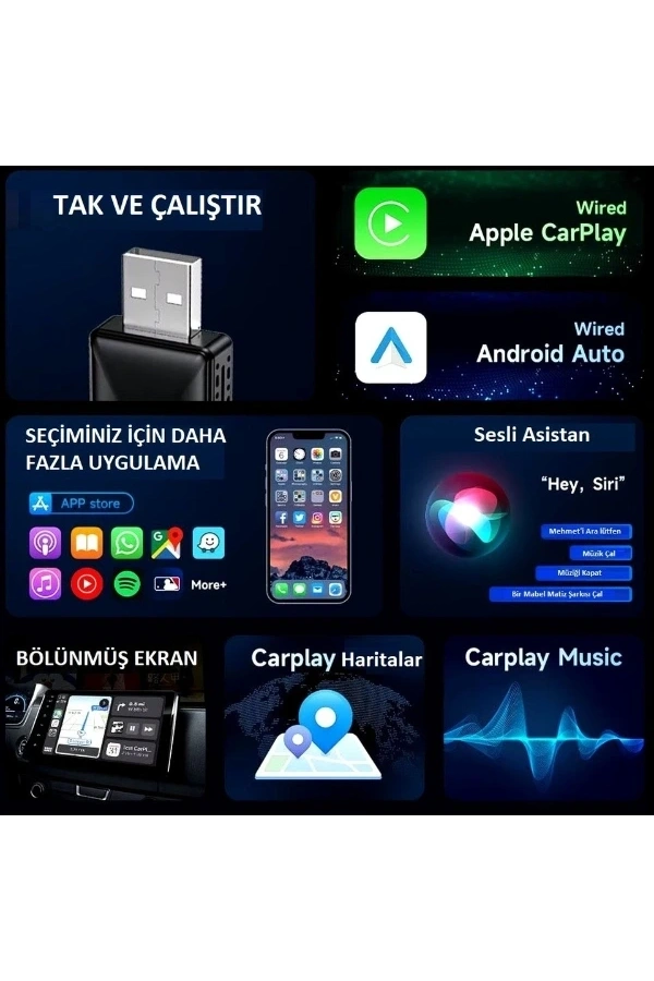 Bidebuvar Android Car Play Adaptör