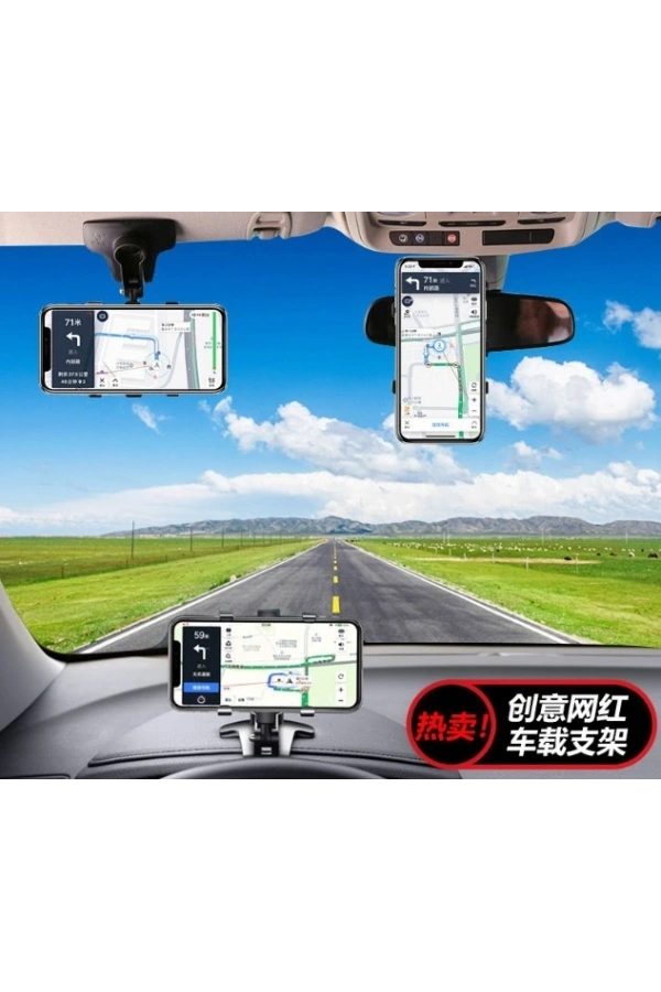 Bidebuvar Araba Gösterge Üstüne Takılan 360 Oynar Başlıklı Telefon Tutucu