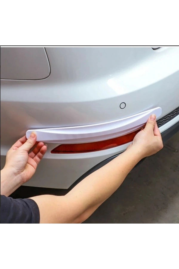 Bidebuvar Araba Tampon Koruyucu Karbon Desenli Beyaz