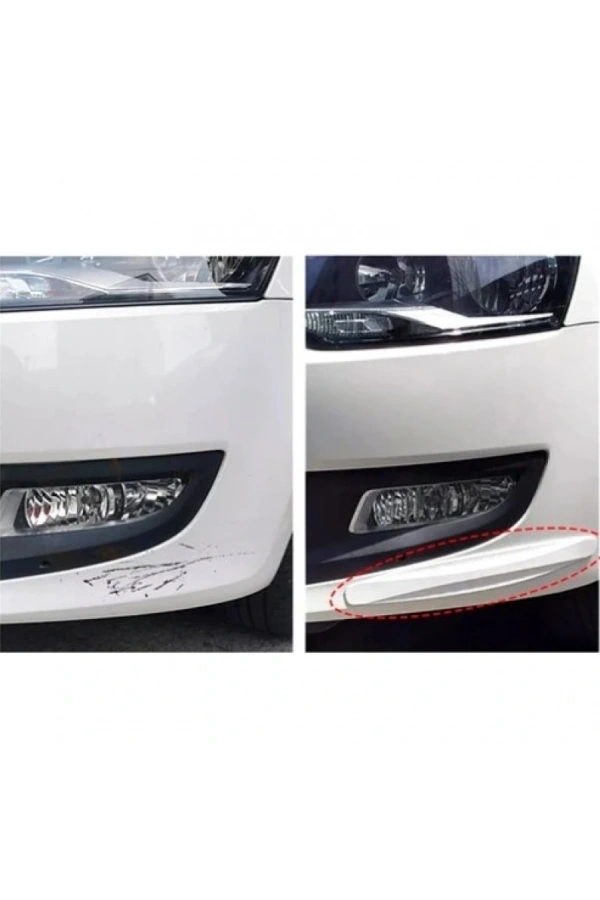 Bidebuvar Araba Tampon Koruyucu Karbon Desenli Beyaz