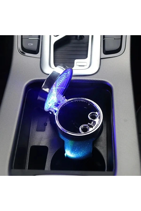 Bidebuvar Araç İçi Oto Kokusuz Küllük RGB Işıklı Kapaklı