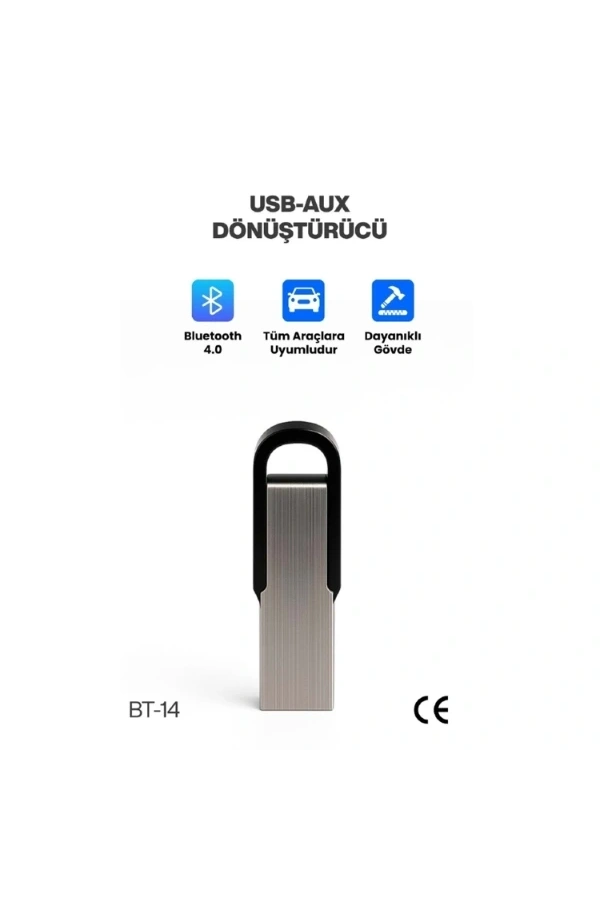 Bidebuvar Araç Teyp Bluetooth Çevirici USB Dönüştürücü
