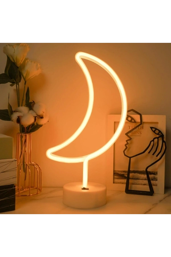 Bidebuvar Ay Neon LED Lamba