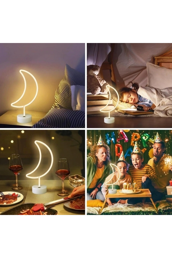 Bidebuvar Ay Neon LED Lamba