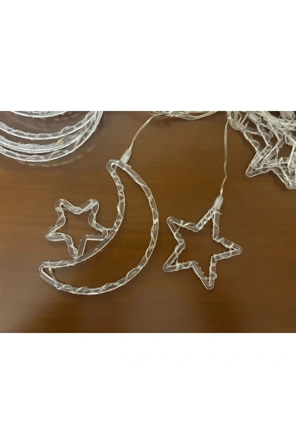 Bidebuvar Ay Yıldız Perde Led 10 Saçaklı