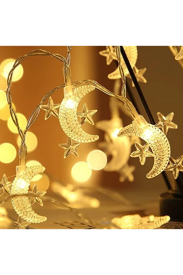 Bidebuvar Ay Yıldız Tasarımlı 20 LED USB Aydınlatma