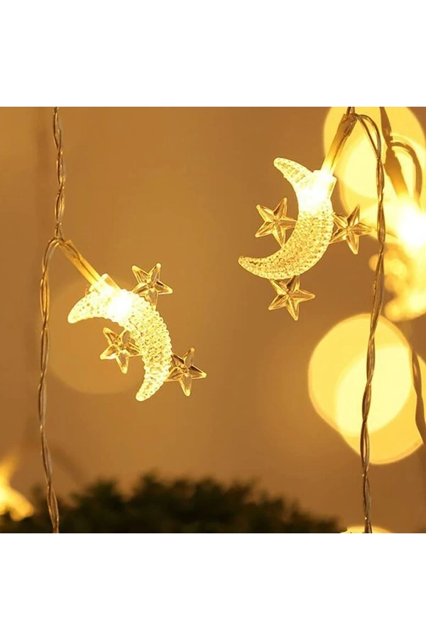 Bidebuvar Ay Yıldız Tasarımlı 20 LED USB Aydınlatma