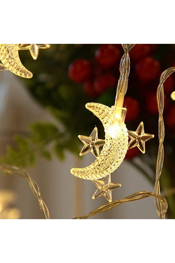 Bidebuvar Ay Yıldız Tasarımlı 20 LED USB Aydınlatma