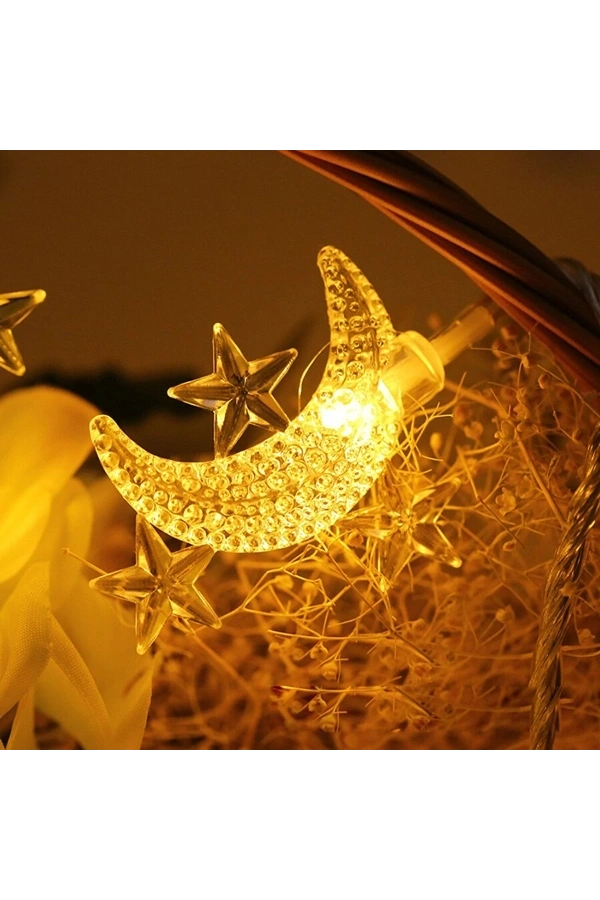 Bidebuvar Ay Yıldız Tasarımlı 20 LED USB Aydınlatma