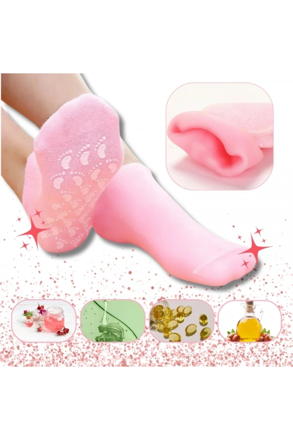 Bidebuvar Ayak Nemlendirici Jel SPA Çorabı - Yumuşatıcı Jel Kaplama
