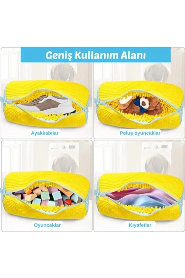 Bidebuvar Ayakkabı Yıkama Torbası - Mikrofiber Astarlı - Fermuarlı - Geniş Kullanım Alanı