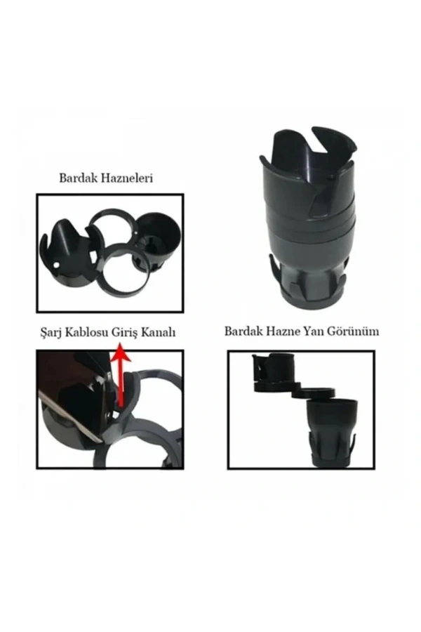 Bidebuvar Ayarlanabilir Araç İçi Çoklu Bardak Tutacağı