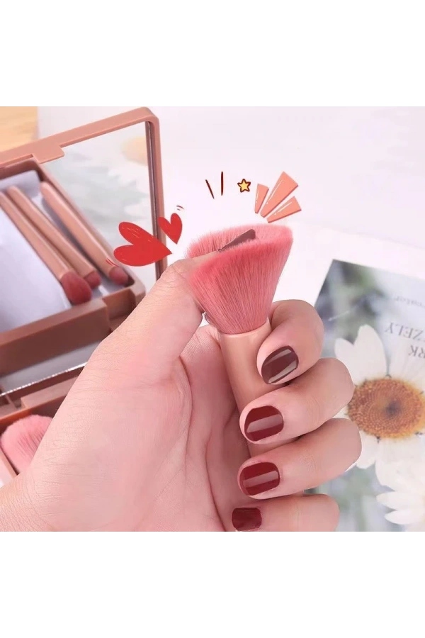 Bidebuvar Aynalı Makyaj Fırçası Seti