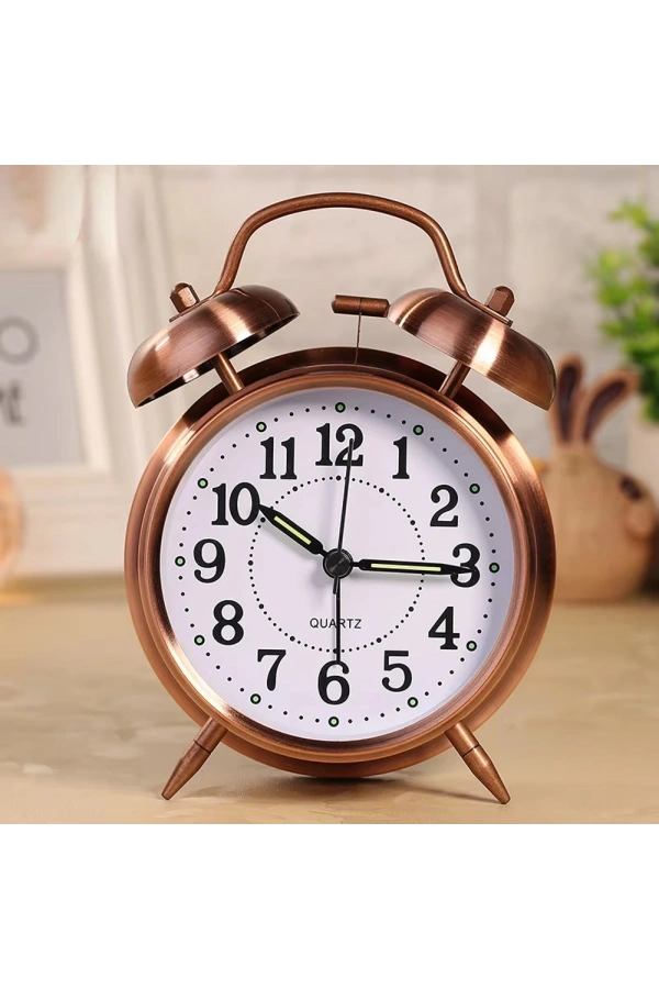Bidebuvar Bakır Metal Alarmlı Masa Saati