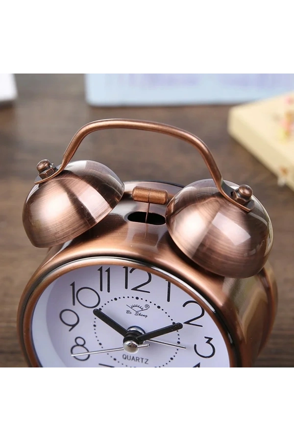 Bidebuvar Bakır Metal Alarmlı Masa Saati