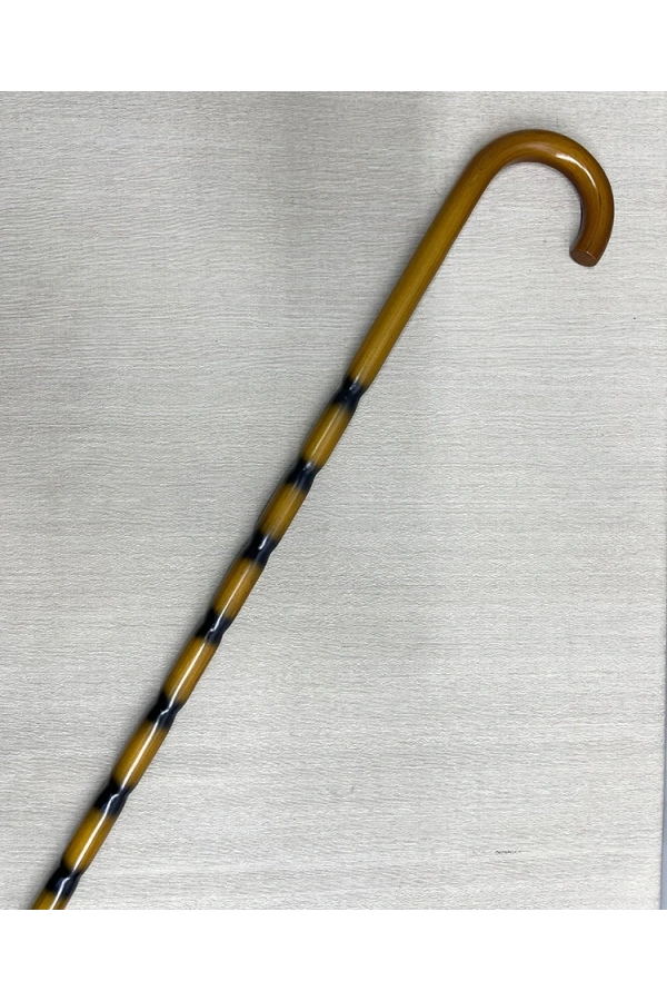 Bidebuvar Bambu Desenli Zarif Ahşap Baston